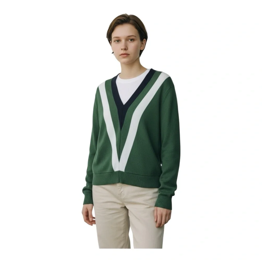 Vintage 1970’s Sears Sportswear V-Neck Geometric Varsity Academia Sweater